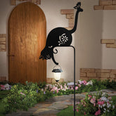 Hokfirm estatua de gato frontal mostrando diseño decorativo y resistencia