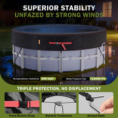 HOLDCOVER enfoque en cordones, velcro y clavijas que aseguran resistencia al viento