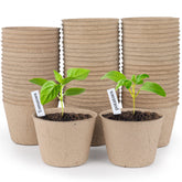 homenote frente del paquete de 60 macetas compostables, organizado y práctico
