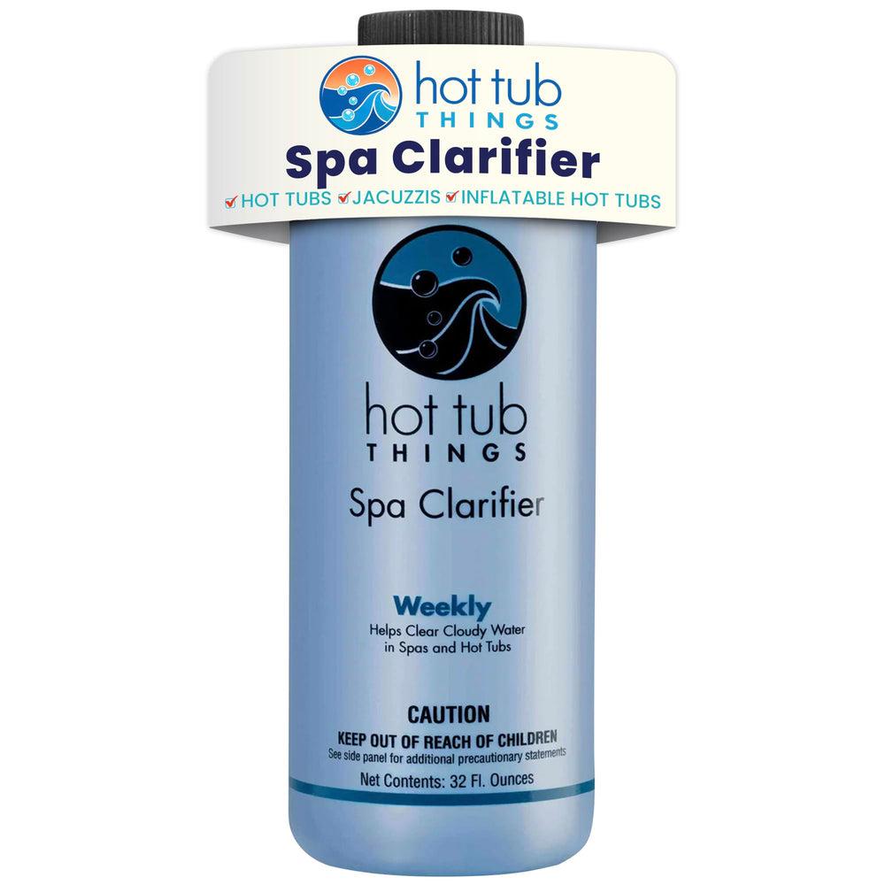 Hot Tub Things botella 32 oz vista frontal con etiqueta clara