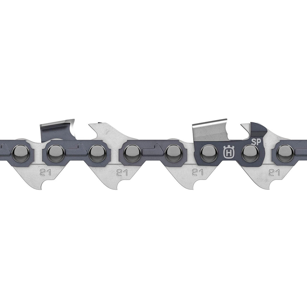 Husqvarna X‑Cut SP21G frontal mostrando la cadena y la ventaja de corte eficiente