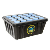 Hydrofarm Oxyclone vista frontal del sistema mostrando 20 sitios y beneficio de organización