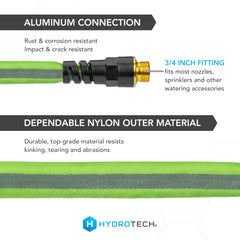 HydroTech primer plano del conector nylon y extremo de aluminio duradero