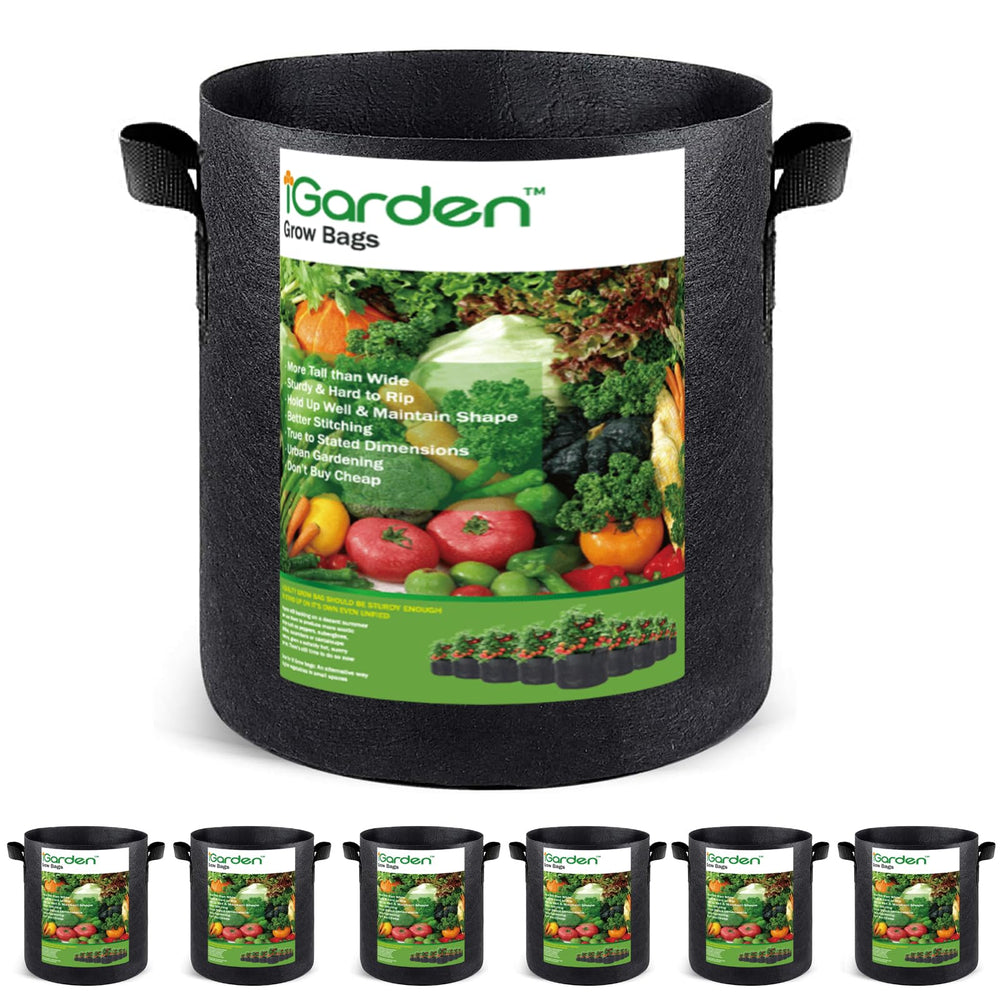 iGarden vista frontal del pack de 6 bolsas, organización y ahorro de espacio