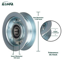 ILONPA polea tensora primer plano de rodamientos que mejora durabilidad