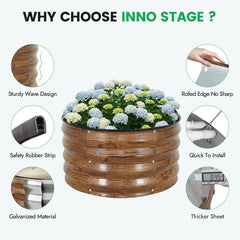 INNO STAGE jardinera en uso con hierbas y hortalizas, ideal para cultivo urbano y cosecha simple