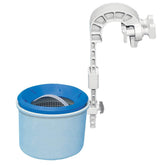 INTEX skimmer frontal montado en pared mostrando instalación estable y limpieza eficiente