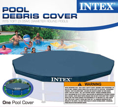 Intex cubierta colocada en piscina mostrando fácil instalación