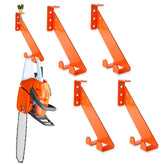 iulrtba soporte frontal montado en pared mostrando motosierra y ahorro de espacio