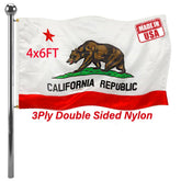 Jayus bandera California frontal mostrando colores vivos y claridad