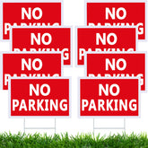 Juexica cartel frontal rojo 'No Parking' visible y fácil lectura