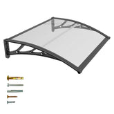 JYJNHOME toldo frontal montado mostrando protección y estética
