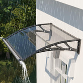 JYJNHOME toldo frontal 48×48 protegiendo entrada con estilo