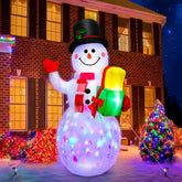 Kerithsoco muñeco de nieve inflable frontal mostrando diseño y sonrisa festiva