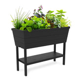 Keter frontal de la jardinera mostrando diseño moderno y ahorro de espacio