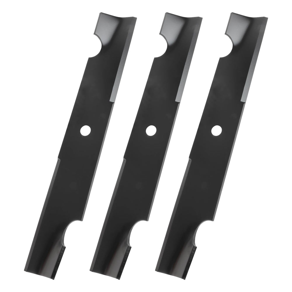 Keycci cuchilla frontal 48" mostrando perfil y agujero central para ajuste