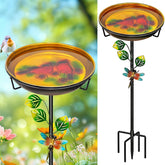 KHayRovies vista frontal del bird bath, muestra apariencia decorativa y funcionalidad