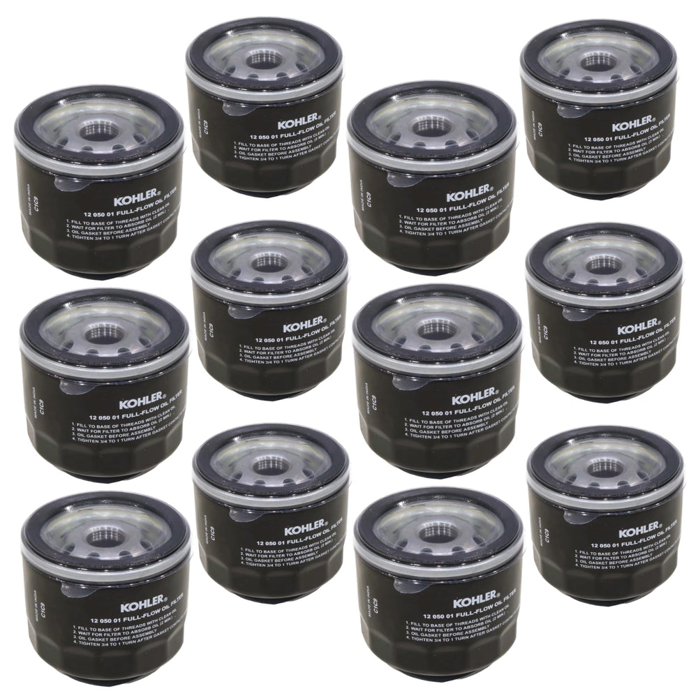 Kohler filtro de aceite frontal mostrando empaque y ajuste, garantiza piezas OEM