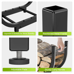 KRZKRZ soporte en uso junto a chimenea aporta orden y estilo