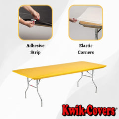 Kwik-Covers mesa en evento exterior demostrando estabilidad y estética