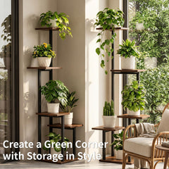 LATIBELL estantería colocada junto a una ventana iluminando plantas en interior