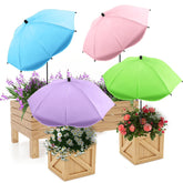 LAWFYMORI vista frontal del paquete de 4 sombrillas para plantas, protección práctica