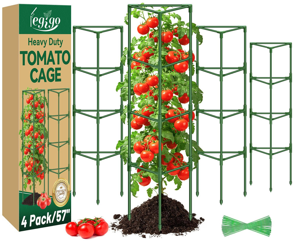 Legigo vista frontal del pack de 4 jaulas para tomates, soporte estable