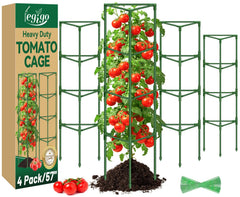 Legigo vista frontal del pack de 4 jaulas para tomates, soporte estable