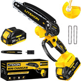 LITEKON motosierra frontal mostrando diseño compacto y potencia