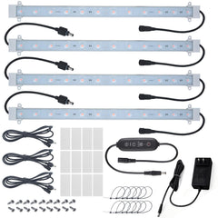 Litever vista frontal del kit mostrando las cuatro tiras y accesorios, ideal para ahorro de espacio