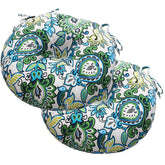 Magpie Fabrics vista frontal del set de 2 cojines florales azul verde aportando confort