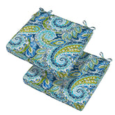 Magpie Fabrics vista frontal del par de cojines paisley resistentes al agua