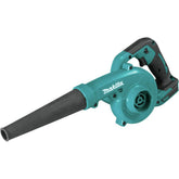 Makita XBU05Z vista frontal del soplador mostrando diseño compacto y portabilidad