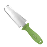 Martha Stewart vista frontal del cuchillo Hori-Hori con mango ergonómico y beneficios de control