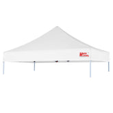 MASTERCANOPY vista frontal del toldo blanco mostrando cobertura y protección