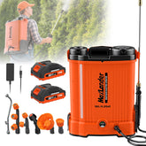 MAXLANDER vista frontal del pulverizador mochila, potencia y control