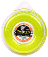 MaxPower empaque frontal del hilo amarillo mostrando longitud y diámetro