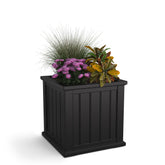 Mayne macetero Cape Cod frontal negro, aspecto costero y elegante