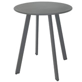 Meluvici vista frontal de mesa auxiliar gris, diseño compacto y estable