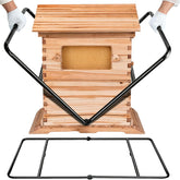 Meyoppm vista frontal del soporte robusto que asegura colmenas con estabilidad