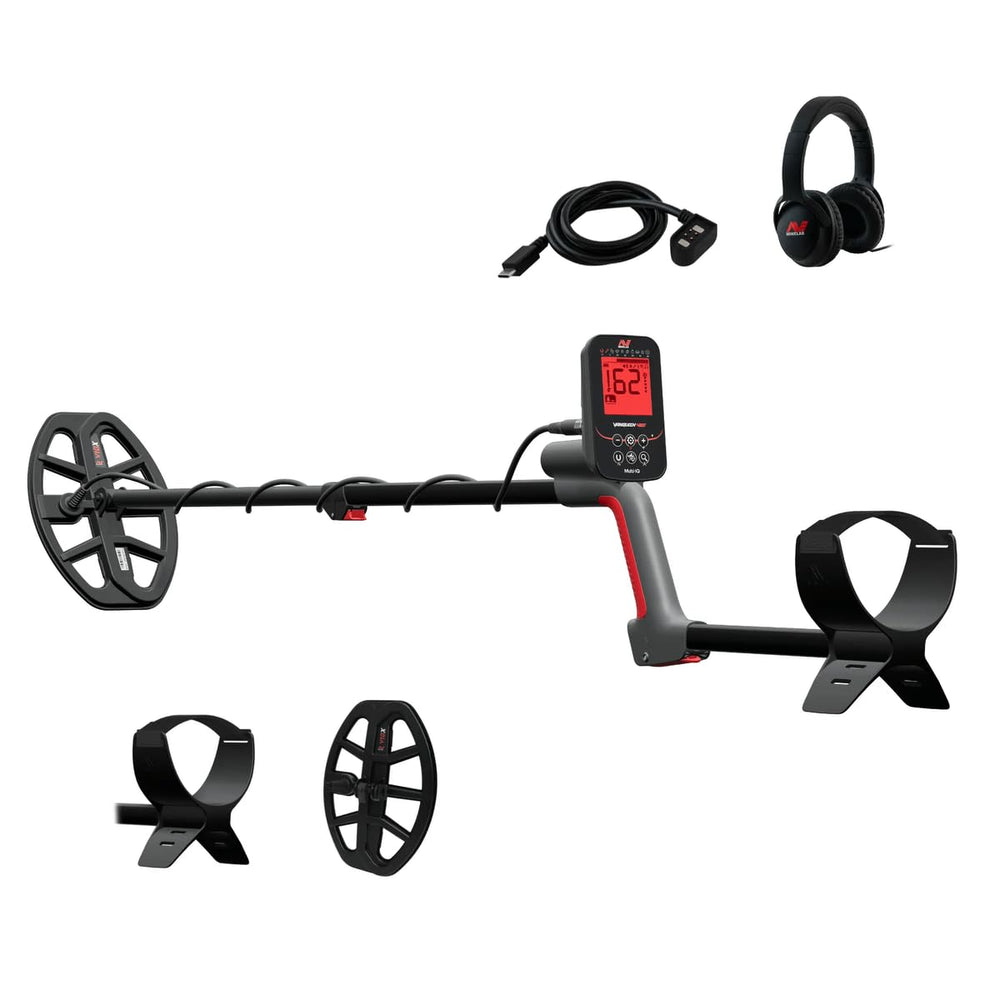 MINELAB Vanquish 460 frontal mostrando diseño ligero y portátil