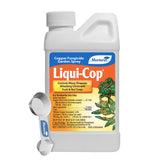 Monterey Liqui-Cop envase frontal mostrando etiqueta y tamaño, protección preventiva