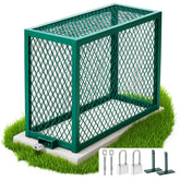 MorningRo vista frontal de la jaula verde protegiendo una válvula exterior, seguridad reforzada