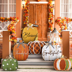 Moucuny calabaza frontal mostrando diseño farmhouse y bienvenida cálida