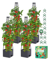 MQHUAYU vista frontal del pack de cuatro maceteros que optimiza cultivo vertical