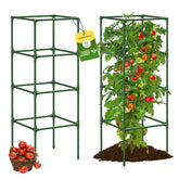 MQHUAYU jaula para tomate frontal mostrando kit completo y beneficios de soporte