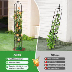 MQUPIN torre sosteniendo plantas de tomate en maceta, crecimiento guiado