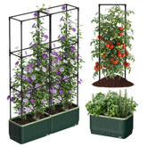 MYMULIKE jardinera frontal con enrejado mostrando cultivo vertical eficiente