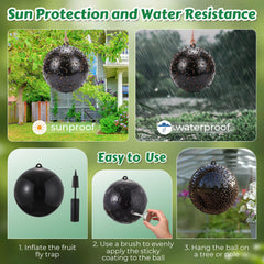 Mysora bola colgada en jardín capturando insectos eficientemente