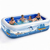 Nattork vista frontal de la piscina familiar, espacio amplio para varios